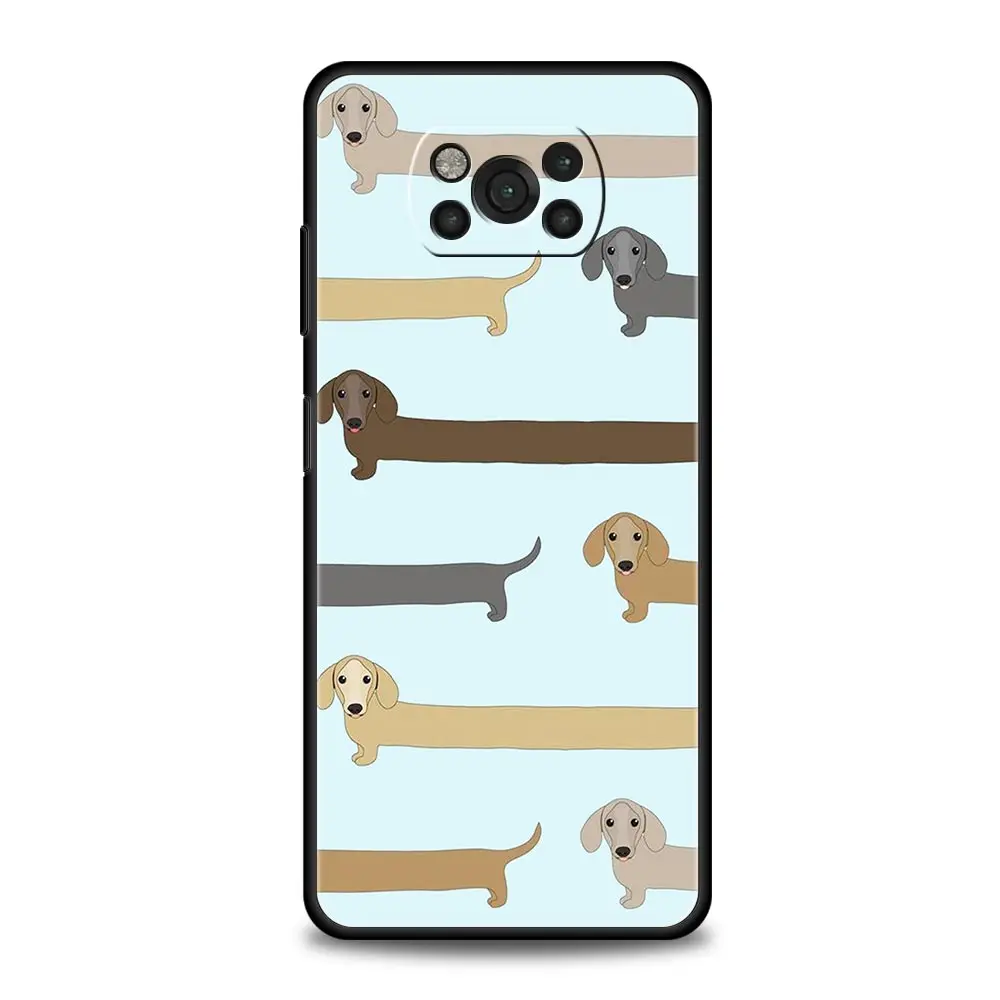 Dachshund Sausage Dog Phone Case For For Xiaomi Poco X6 X5 Pro X4 X3 NFC F5 Pro F4 F3 GT M5 M4 Pro 5G M3 C51 C50 C55 Soft Cover