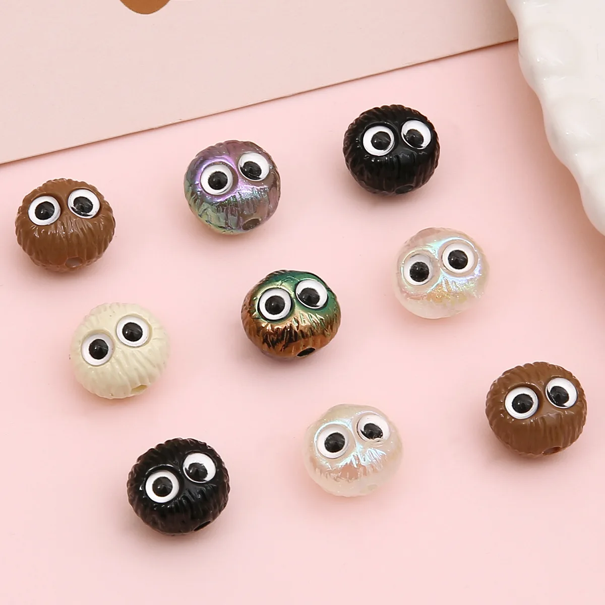 2pcs/lot Cordial Design Acrylic Bead/Paint Effect/Cartoon Briquette Shape/Hand Made/Jewelry Findings & Components/DIY