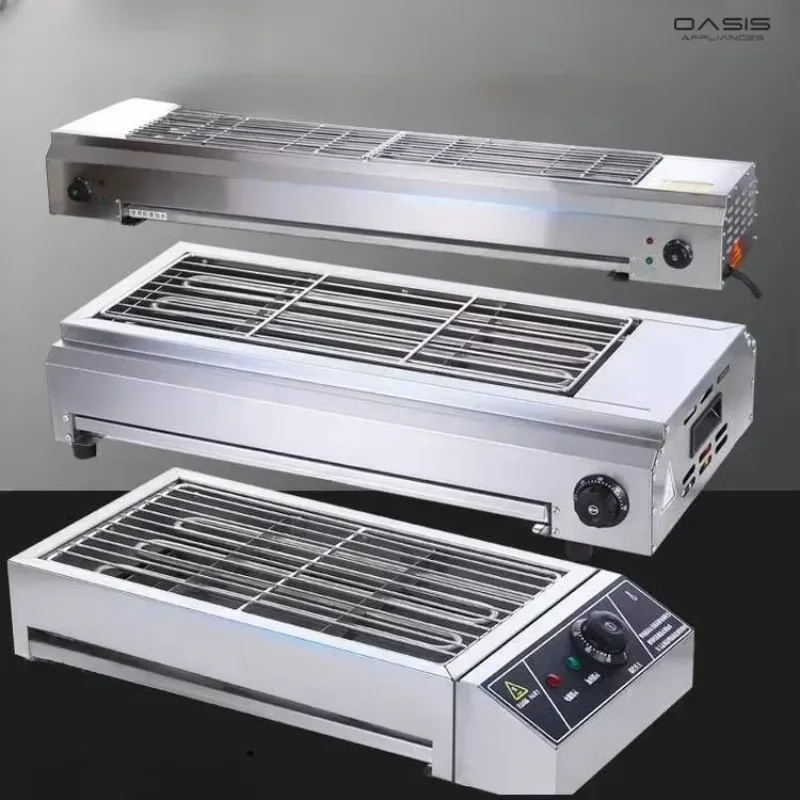 

Электрический гриль — для домашнего использования. Бездымный. Для кебаб, устриц, глютена. Нержавеющая сталь.