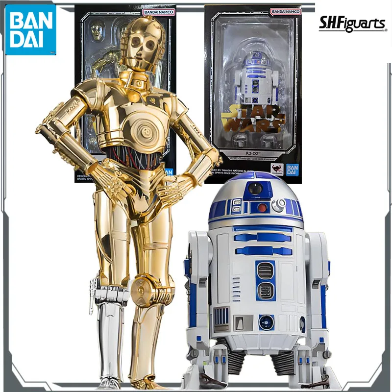 Bandai Original S.H.Figuarts Star Wars: A New Hope&R2-D2 155mm&90mm Anime Action Figure Assembly Model Toys Model Gifts for Boys