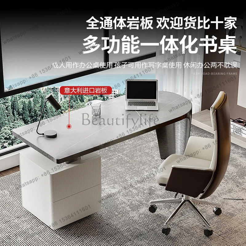 XX. Italian minimalist rock slab desk modern household small apartment light luxury office desk