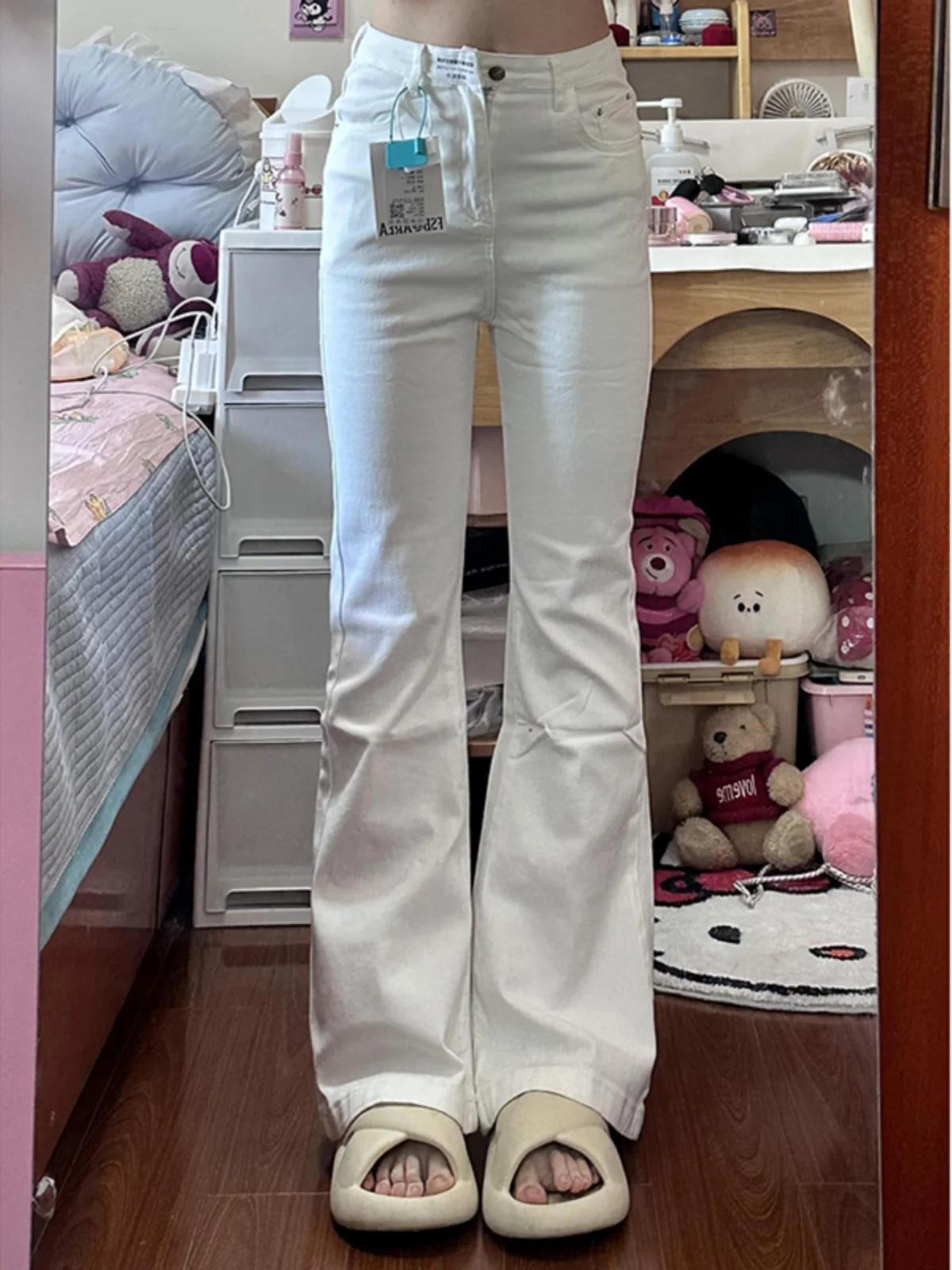 

Джинсы женские с высокой талией, облегающие, зауженные, с микро-клешем, удлиненные, эластичные, повседневные, весенние, новинка