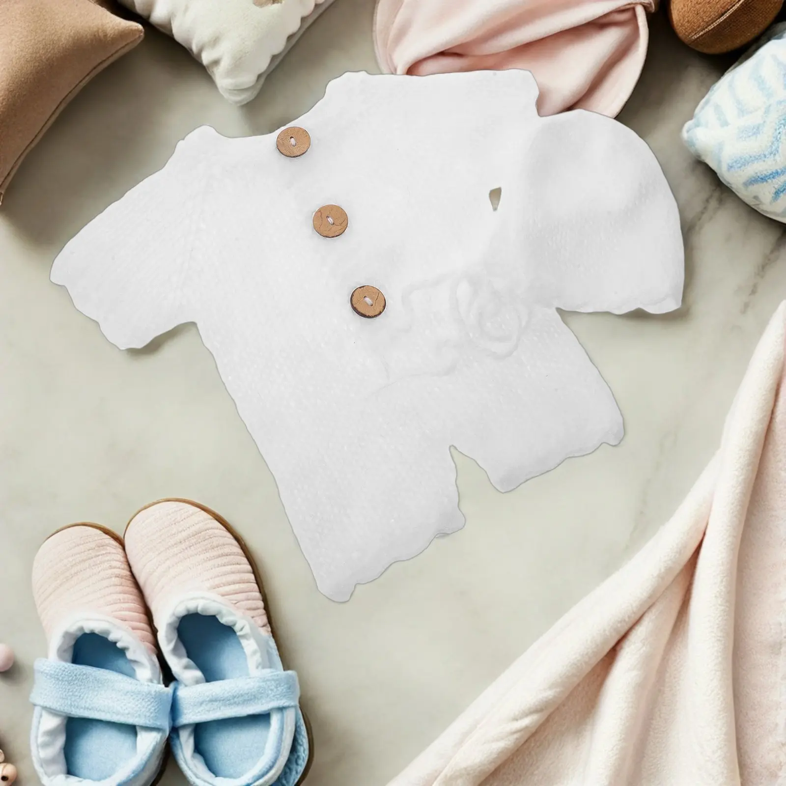 

1Set Handmade Newborn Photo Wrap Set Crochet Baby Girl Outfit Knit Hat Soft Cotton Mohair Photography Prop for Infant Milestone