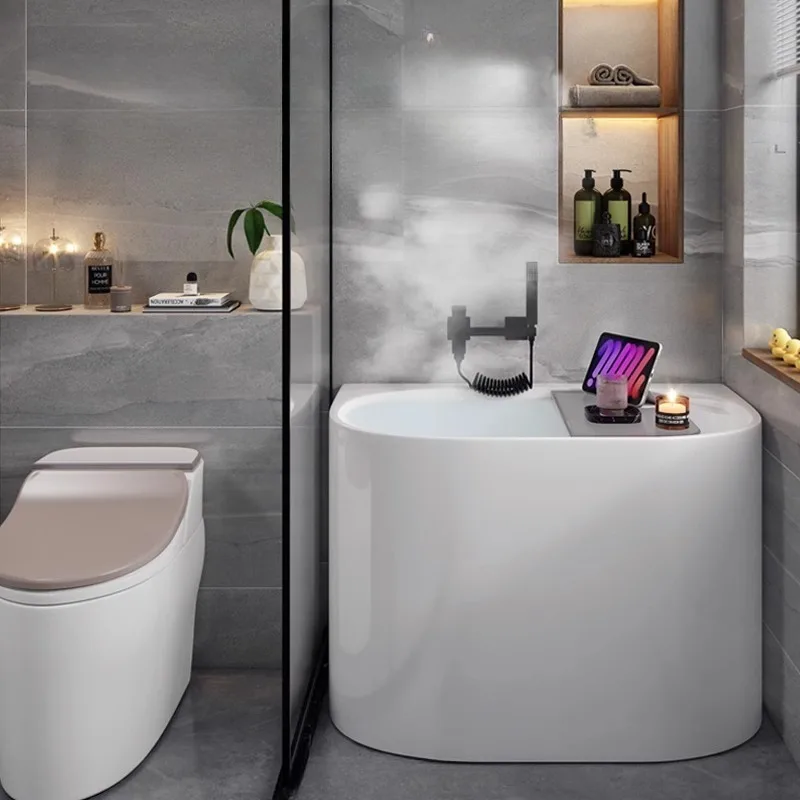 

Household Tempreture Bathtub Enclosure Freestanding Japanese Adults Bathtub Bubble Water Faucet Badewanne Furniture Accessories