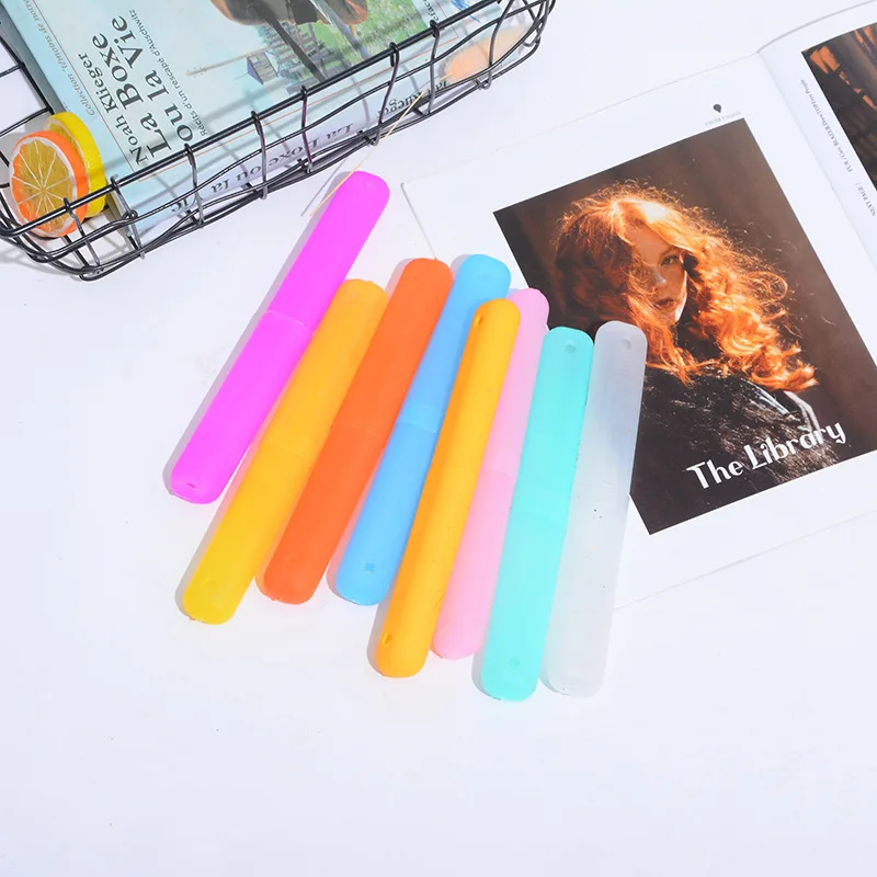 1Pc Toothbrush Box Sets Candy Colored Toothbrush Head Protective Covers, Dust-proof Dental Appliance Storage Box Travel Portable