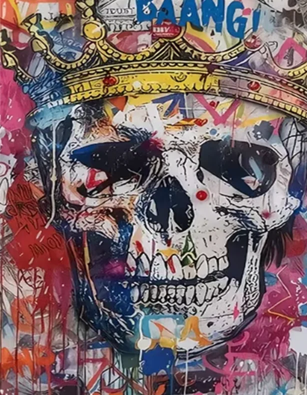 500/1000pcs for Adults Jigsaw Puzzle Skeleton with Crown Challenging Large-Scale Brain Teaser with Complex Patterns