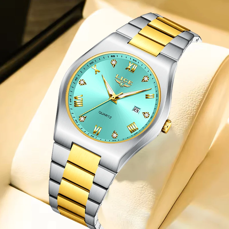 LIGE Original Quartz Watch for Women Fashion Elegant Ladies Watches Stainless Steel Waterproof Women's Wristwatch Reloj Mujer