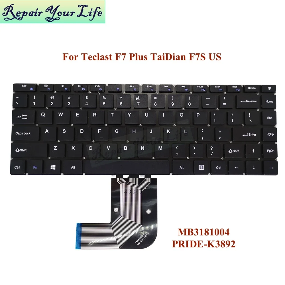 PT-BR Brazil US English Laptop Keyboard For Teclast F7 Plus TaiDian F7S MB3181004 PRIDE-K3892 USA XS-HS105 YMS-0177-B xk-hs105