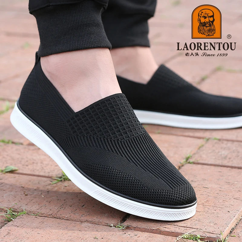 LAORENTOU men\'s Outdoor Sports Mesh Shoes Breathable Soft Sole Anti slip Casual Running Shoes Size 37-44