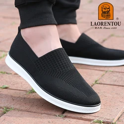 LAORENTOU men's Outdoor Sports Mesh Shoes Breathable Soft Sole Anti slip Casual Running Shoes Size 37-44