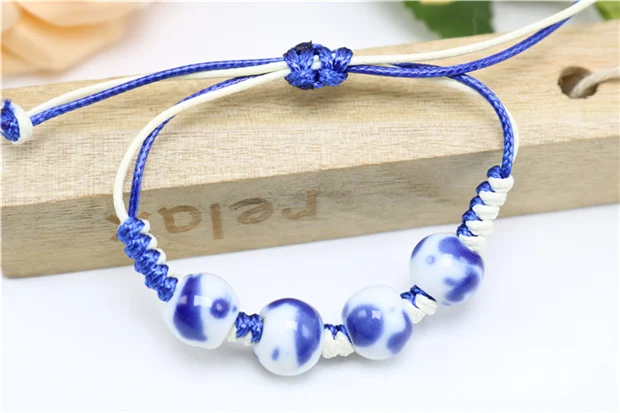 Fashion Ethnic Style High Quality Original Ceramic Beads Bracelet Adjustable Handmade Porcelain Beads Rope Dropshipping #1362