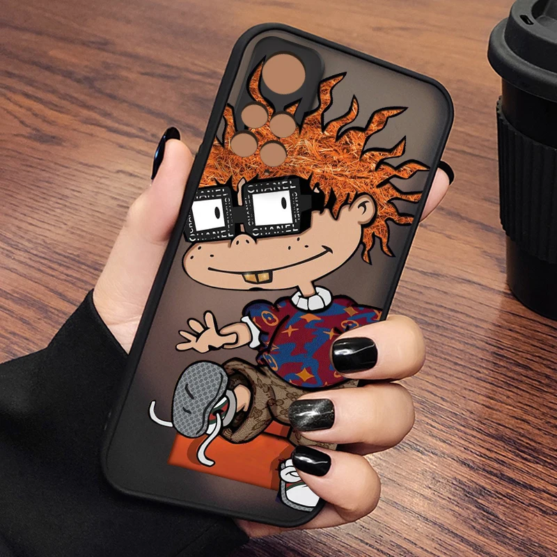 R-Rugrats kreskówka dla Xiaomi Redmi Note 12 Turbo Speed 11 10 9 Pro Plus Max 4G 5G matowe przezroczyste twarde etui na telefon