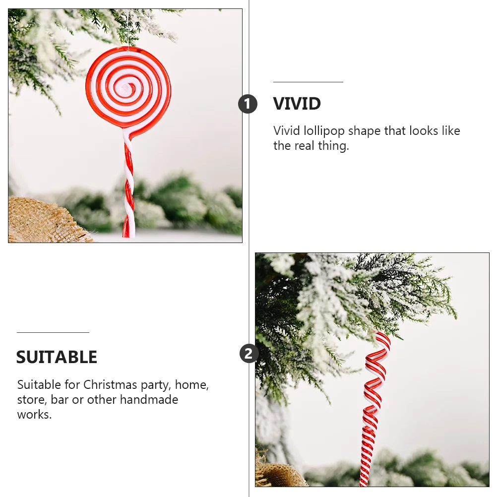 

6 Pcs Candy Pendant Dessert Ornaments Christmas Lollipop Decorations for Tree Cane Sweet Hanging