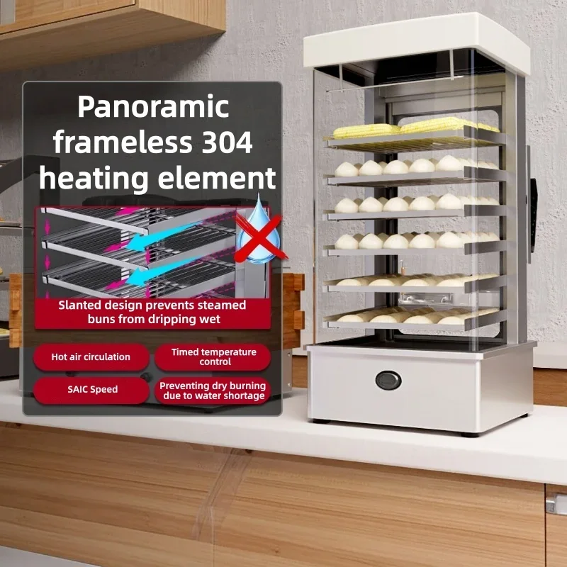 Steam Package Cabinet Commercial Table Stainless Steel Steam Machine Multi-layer Snack Steamer Food Insulation Display Cabinet
