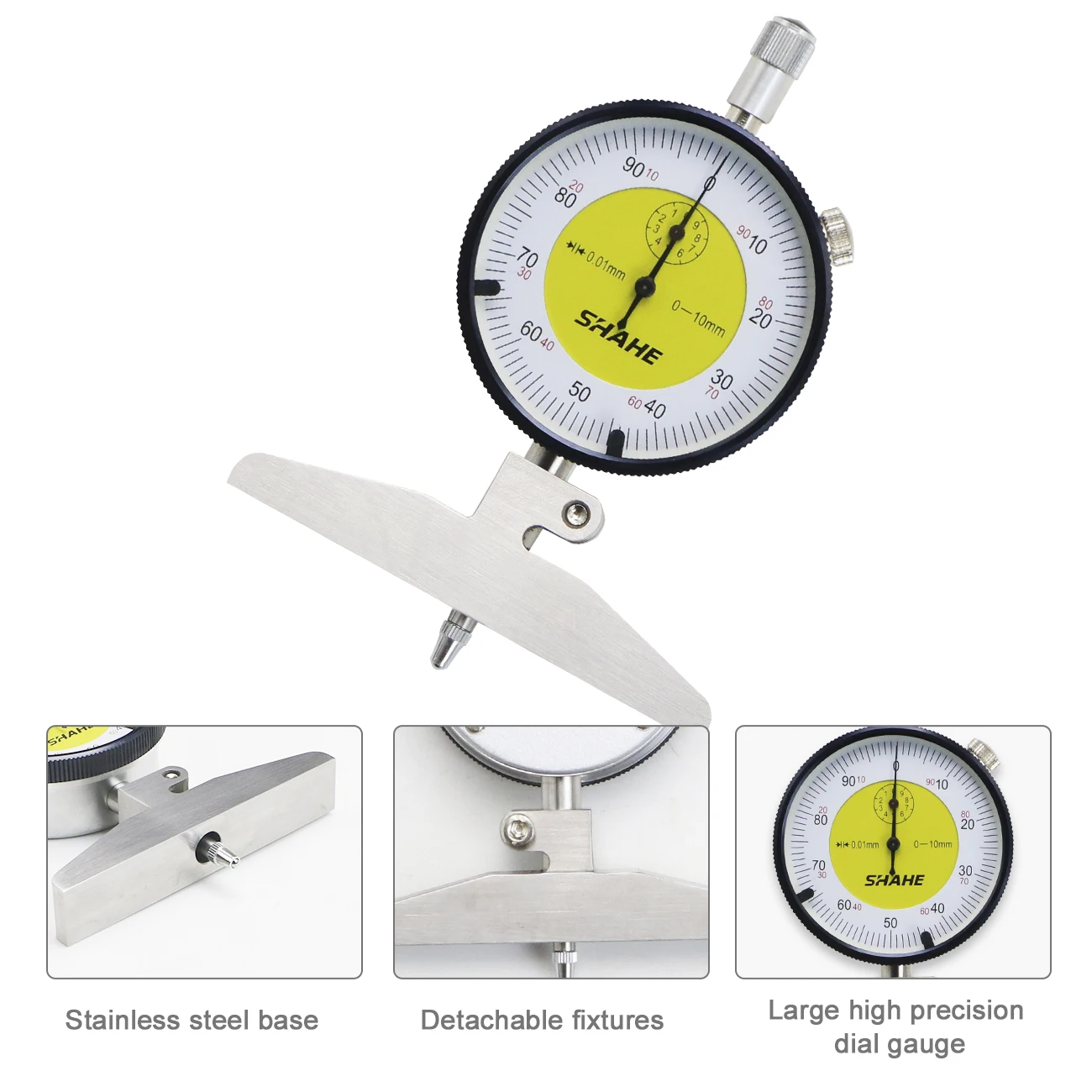 Shahe Dial Indicator Measuring Gauge Depth Indicator Dial Indicator Gauge