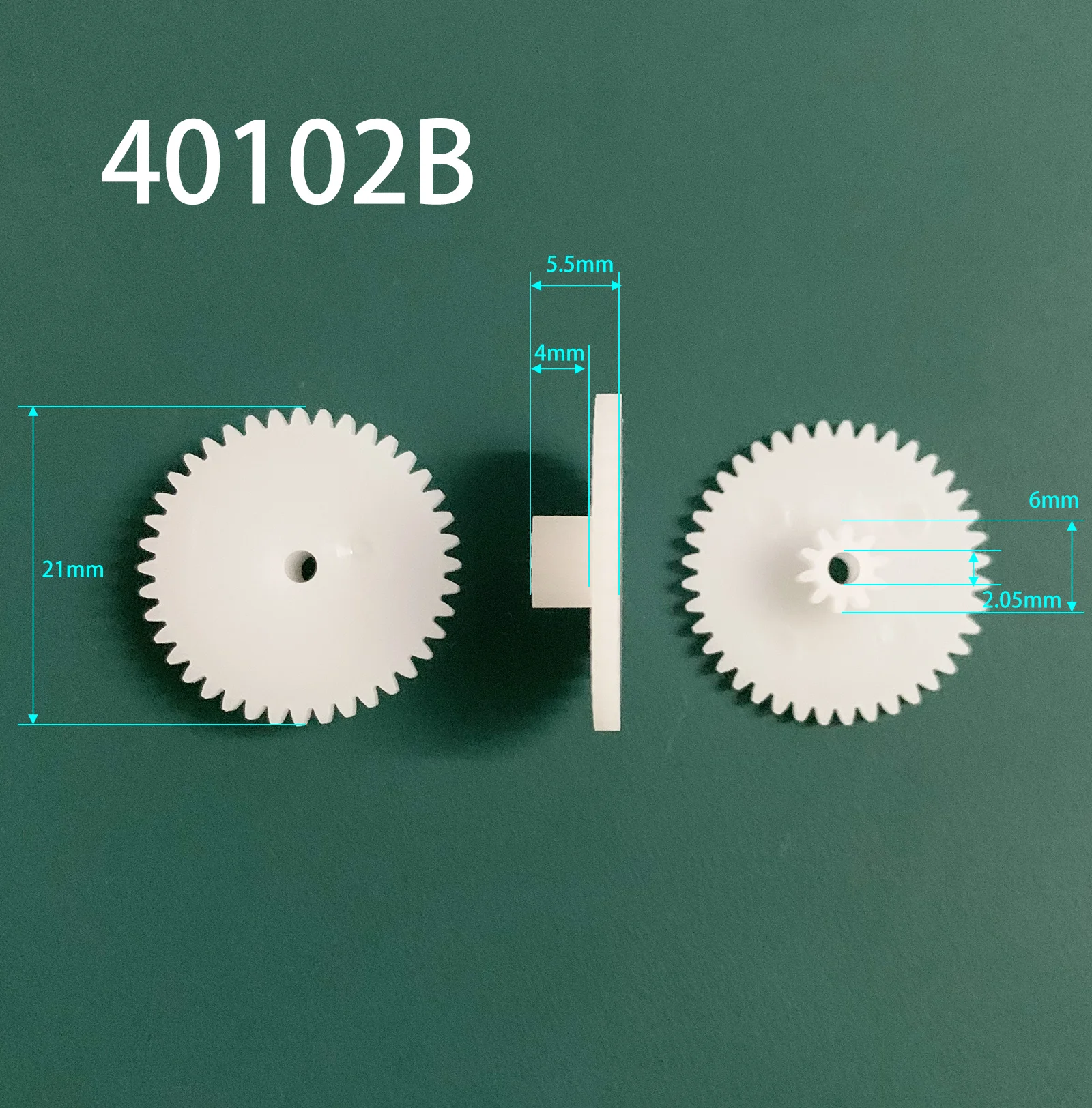 40102A 40102B 40102.5A 0.5M Gear OD=21mm Z40+ Z10 Double Plastic Gears Toy Accessories 10PCS/LOT