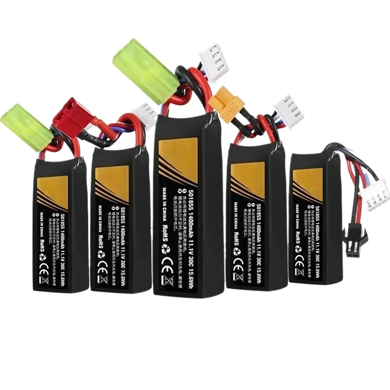 11.1V 3S 1400mAh Lipo Battery for RC Car Water Gun Mini Airsoft BB Air Pistol Electric Toys Guns Parts 30C 501855 Batteries