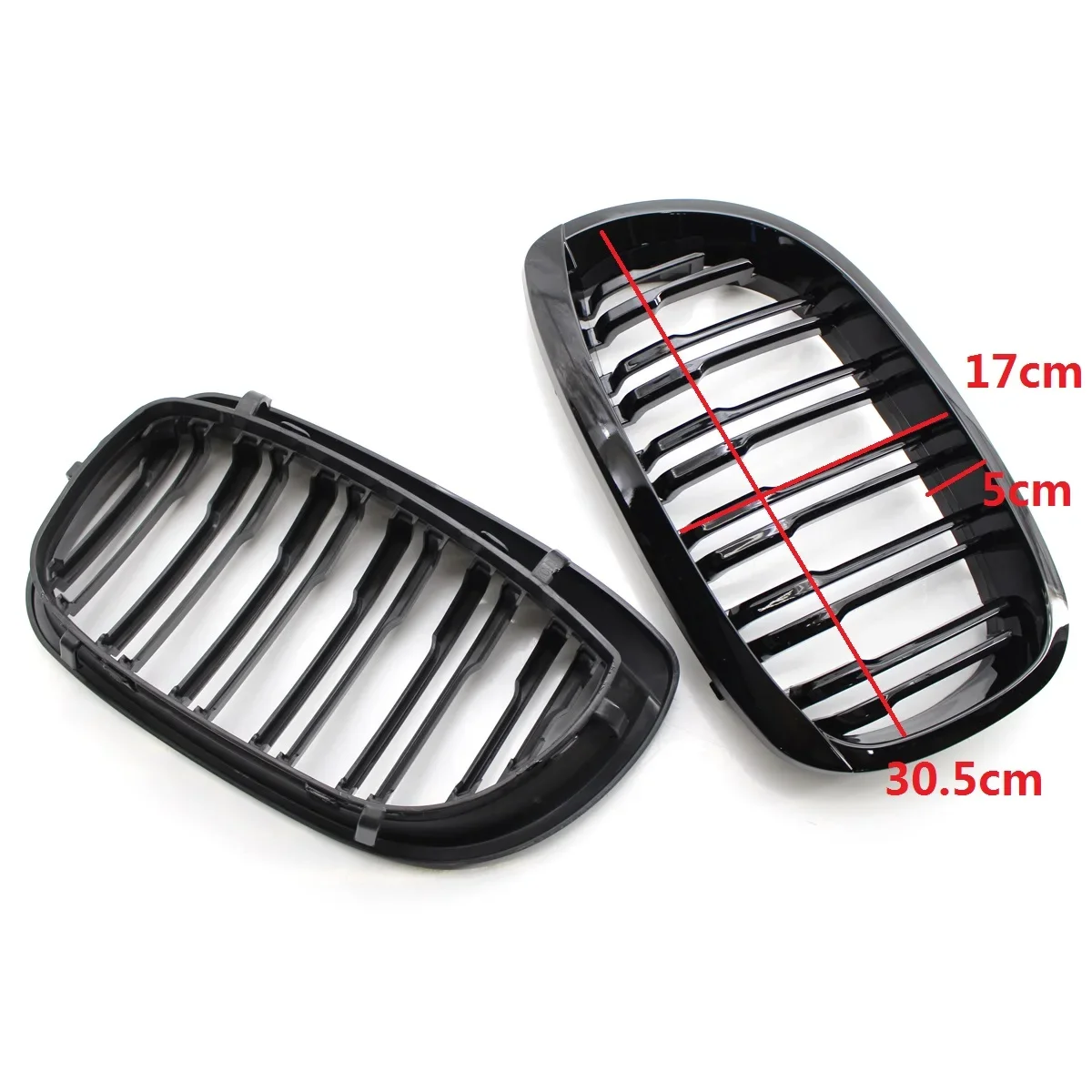 Glossy Black Double Line Car Front Bumper Kidney Grille For BMW 3-Series E46 2-Door 2003 2004 2005 2006 Racing Grill