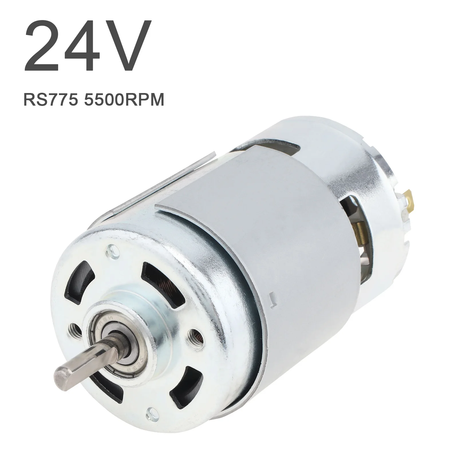 

775 DC Motor D-Shaped Shaft 24V 5500RPM High Speed Large Torque Motor for Small Drill Micro Machine DIY Model Car Ball Bearing