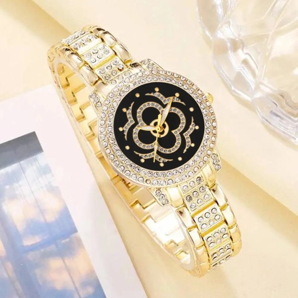 7PCS Set Women Luxury Casual Fashion Quartz Watch Necklace Earring Bracelet Ring Wristwatches Dress Clock Set Montre Femme