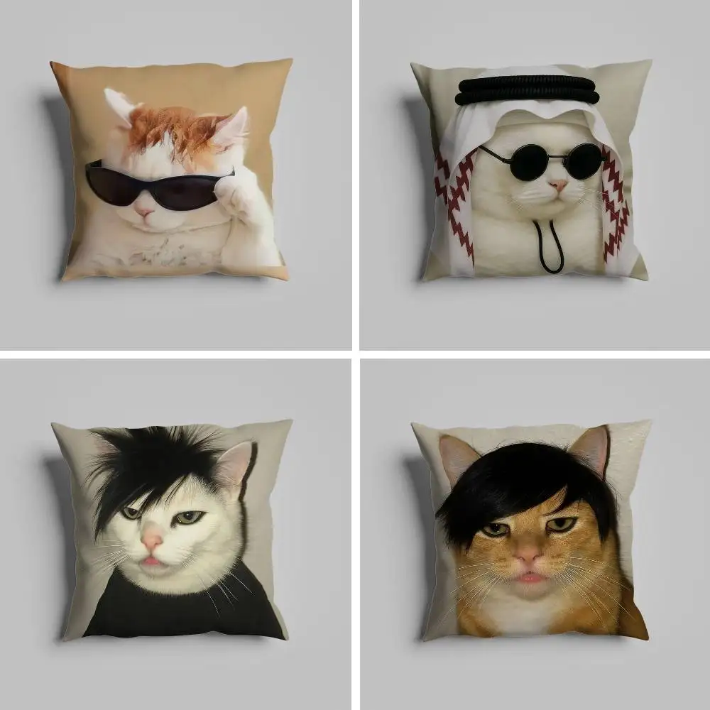 

Handsome Fashion Pretty Cat Pillow Case Pillowcase For Car Pillows 60x60 Cushions Luxury Double Sided Cover Home And Decoration