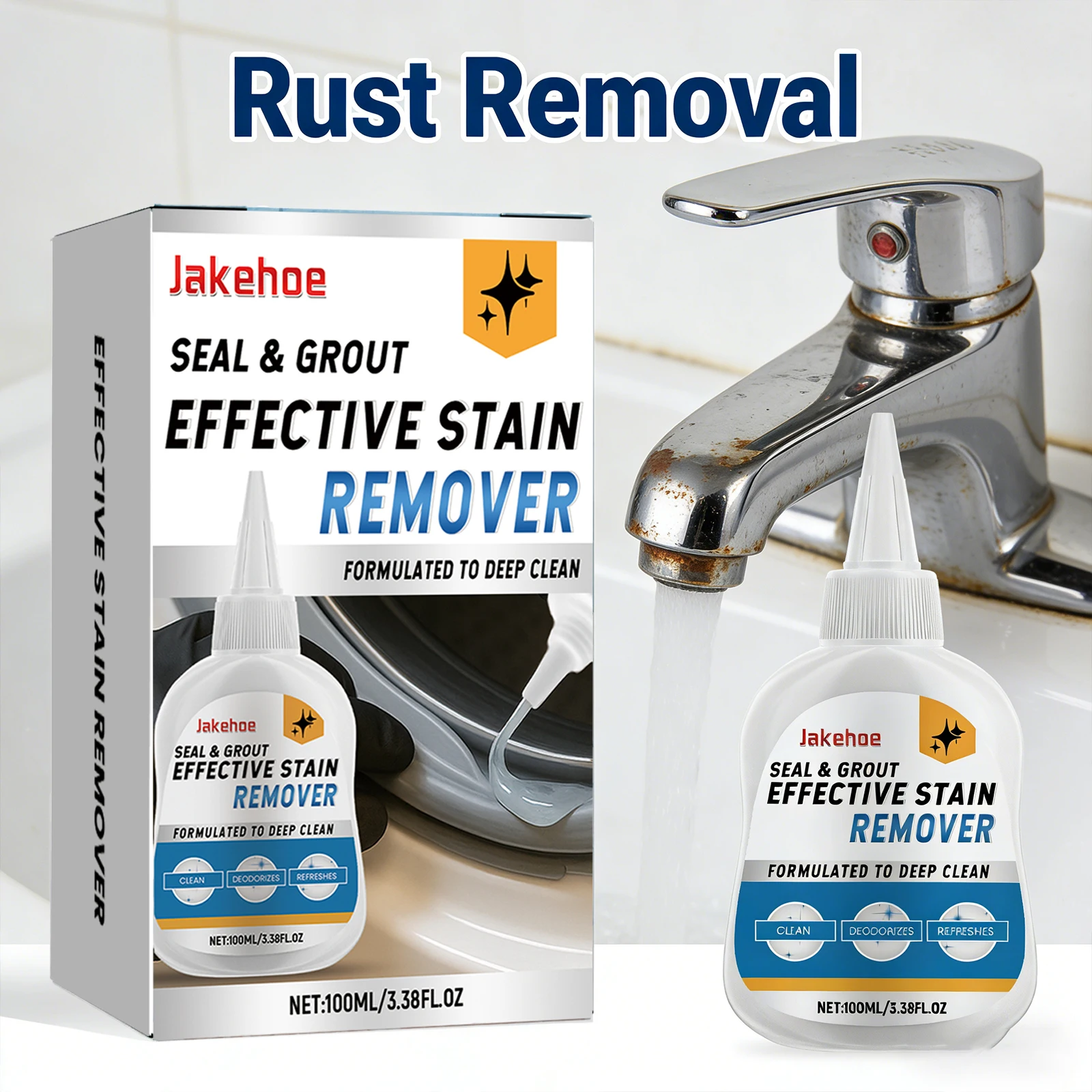 Gel Quitamanchas, Disuelve las Manchas Persistentes, Elimina las Manchas de Moho, Descontaminación del Anillo de Goma del Refrigerador, Gel de Limpieza Multiusos