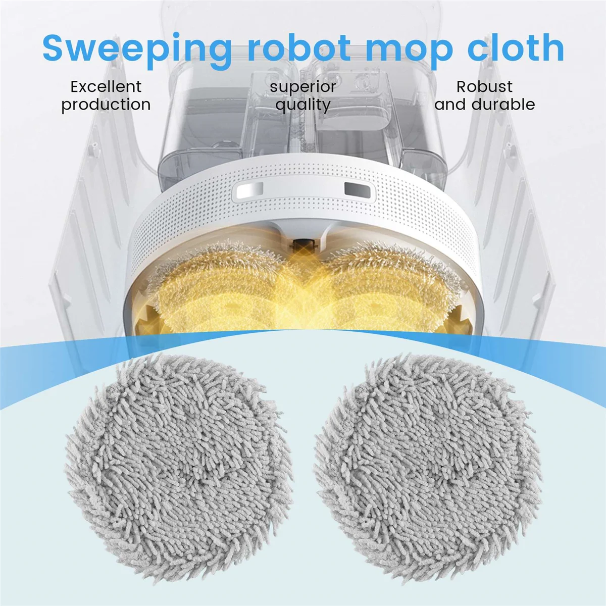 2Pcs for Dreame Bot W10/W10 Pro Mop Pad Spare Parts Robot Vacuum Cleaner Mop Cloths Replacement Accessories