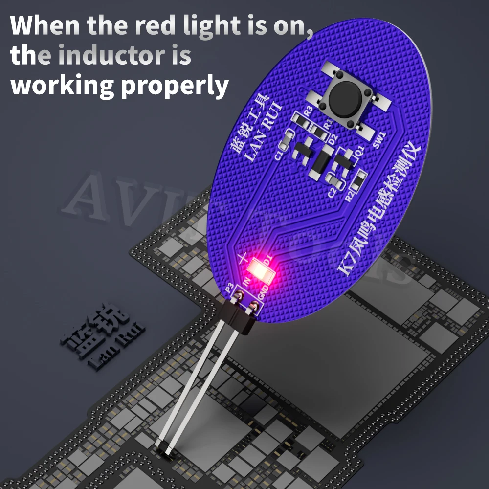 Lanrui K7 Motherboard Coil Tester Inductor Detector Tool for PC Repair Electromagnetic Induction Quick Fault Check