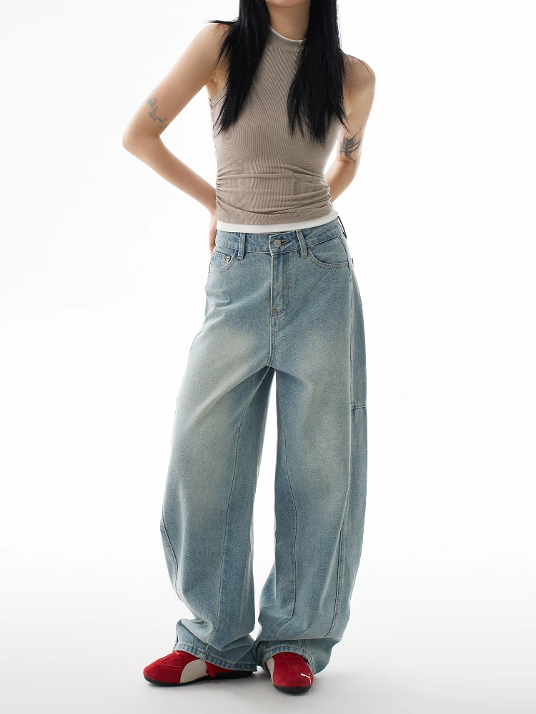 

ZHISILAO винтажные зауженные джинсы с высокой талией, женские классические синие джинсовые брюки полной длины, уличная одежда, лето 2025