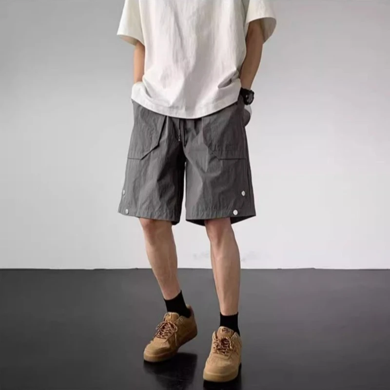 Men's Fast-Drying Cargo Shorts US Style Summer Relaxed Fit 5-Inch Straight Leg with Functional Pockets for Stylish Casual Wear