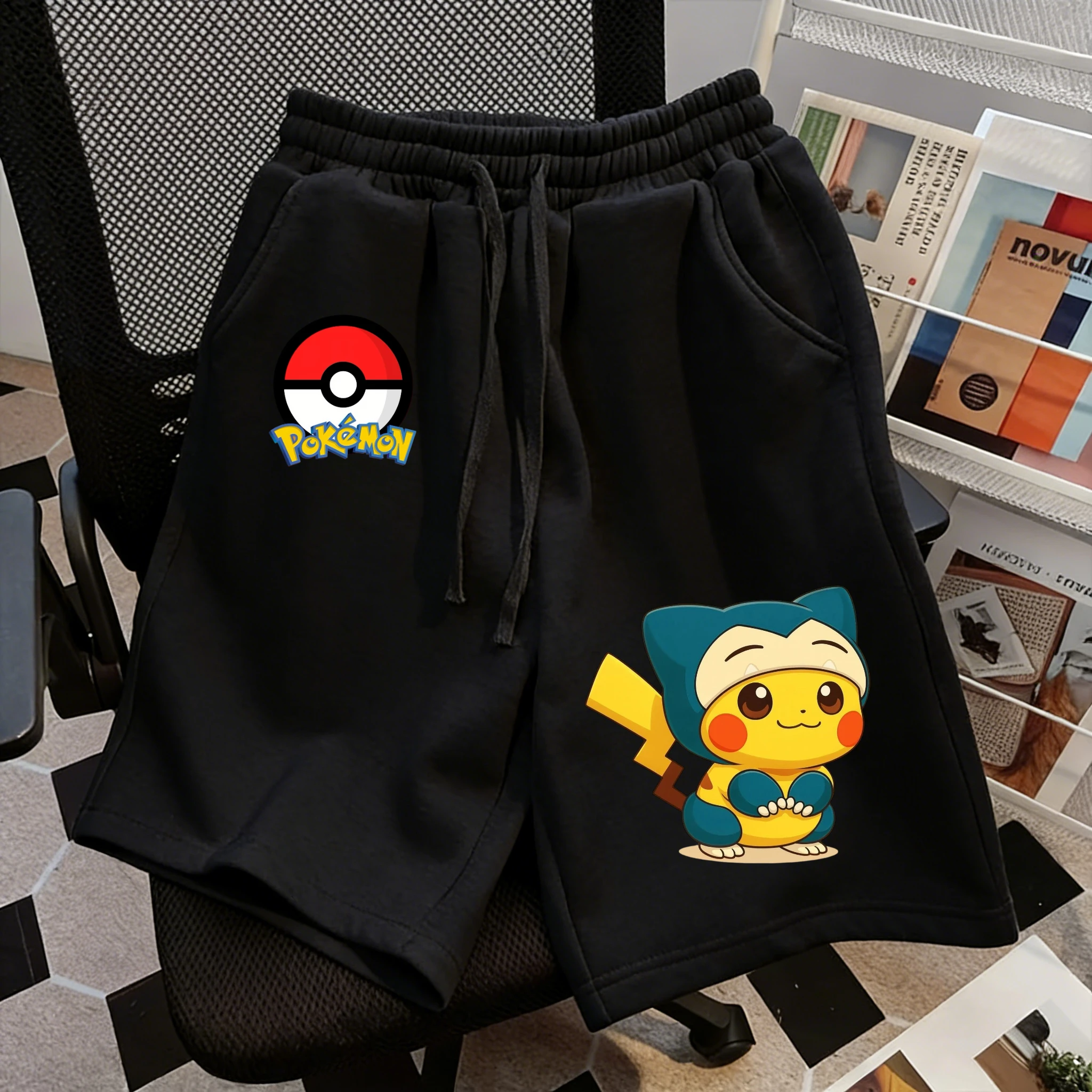 

Summer Pikachu Pokemon Shorts for Men & Women Casual Streetwear Style Quick Dry Breathable Gym Sports Outdoor Five-point Pants