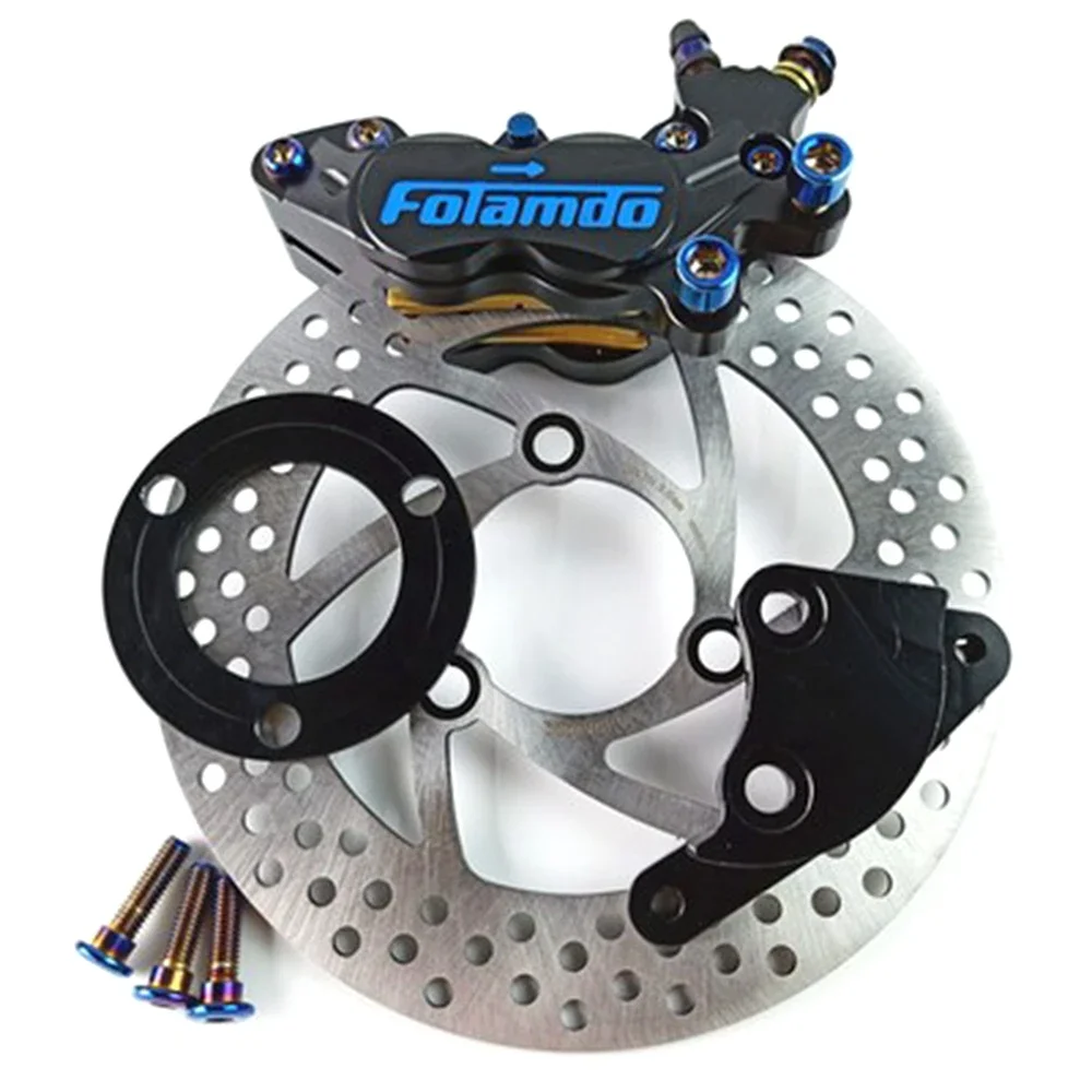 CNC Motorcycle Front Disc Brake Kit 40mm Brake Caliper + Adapter/Bracket + 220mm Brake Discs For Honda MSX125 Monkey M3 M5 etc