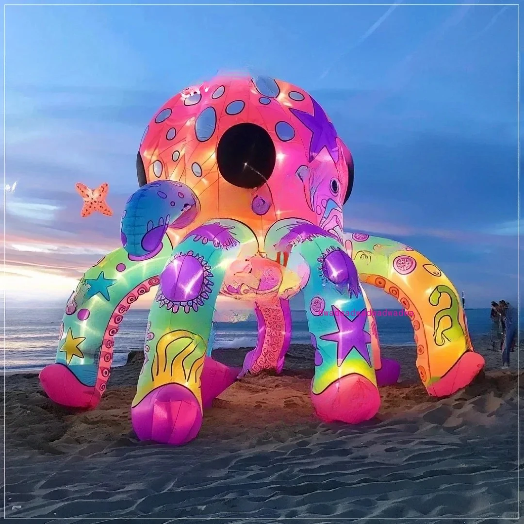 

Белый диджейский стенд, пляжный декор, рекламный реквизит, гигантский надувной мультяшный осьминог, воздушный удар, талисман морского животного