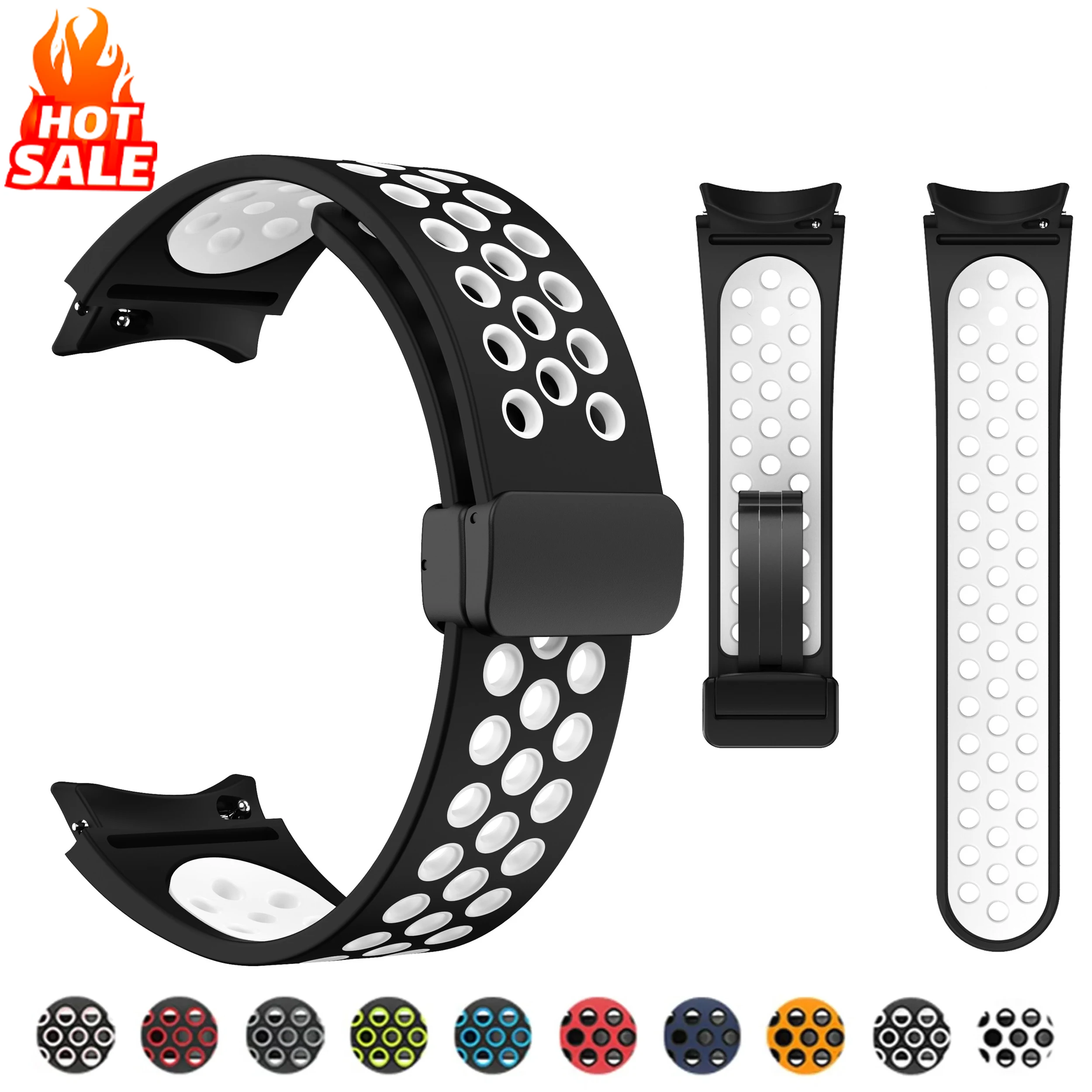 

Magnetic Band for Samsung Galaxy watch 7 6 5 4 FE 44mm 40mm/5 Pro 45mm D-Buckle Silicone Correa Wacth6 classic 47mm 43mm Strap