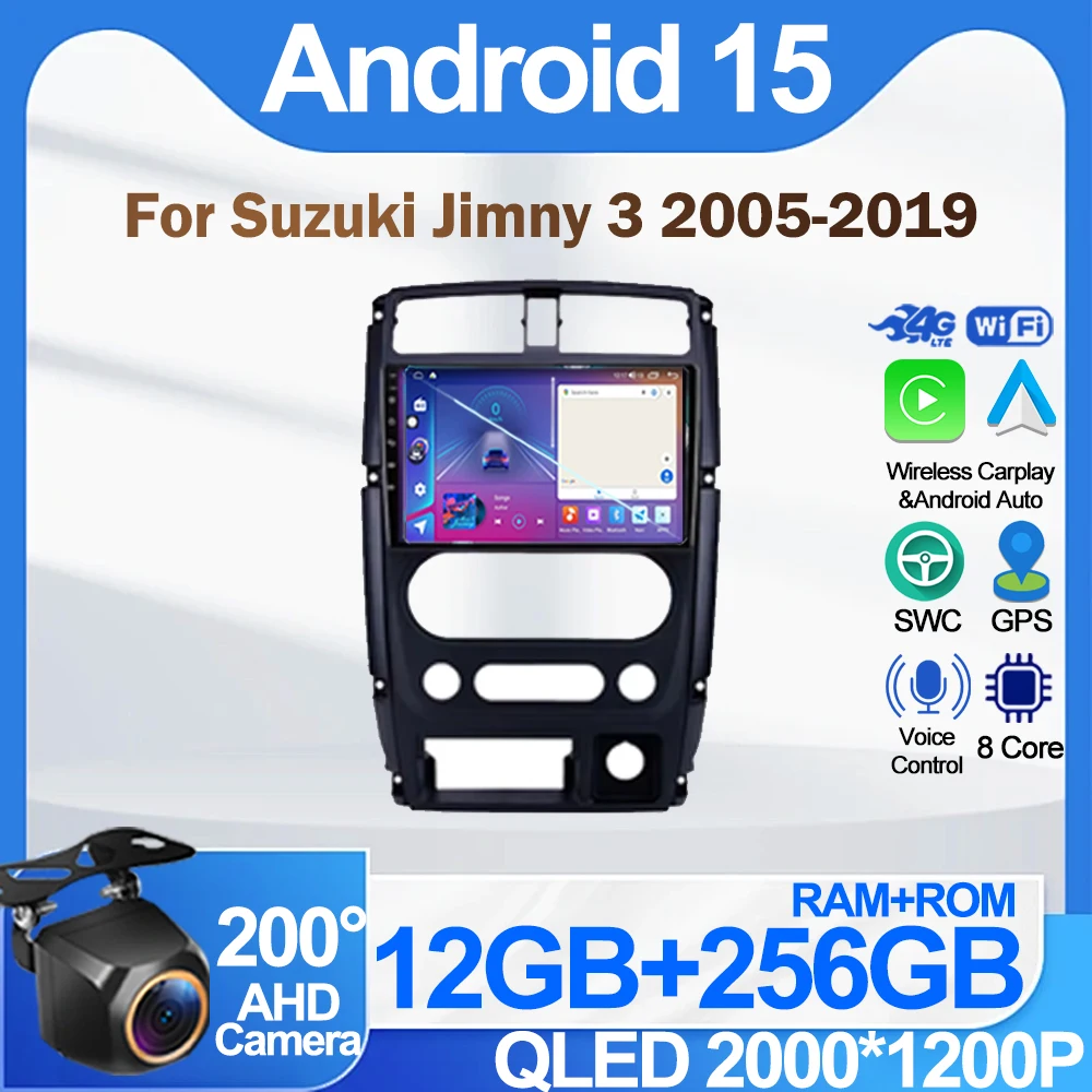 

Для Suzuki Jimny 3 2005-2019 Android 15 Автомобильный радиоплеер 5G Авто Мультимедиа GPS Видеонавигация Carplay камера Экран Стерео