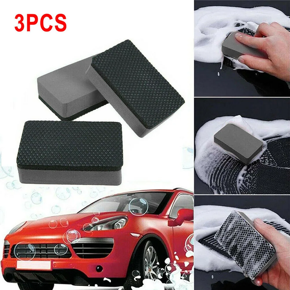 

3Pcs Car Clay Wash Mud Car Clay Bar Pad Sponge Block Eraser Wax Polish Pad Tools Car Cleaning Wax Polish Pad Clay Bar Pad