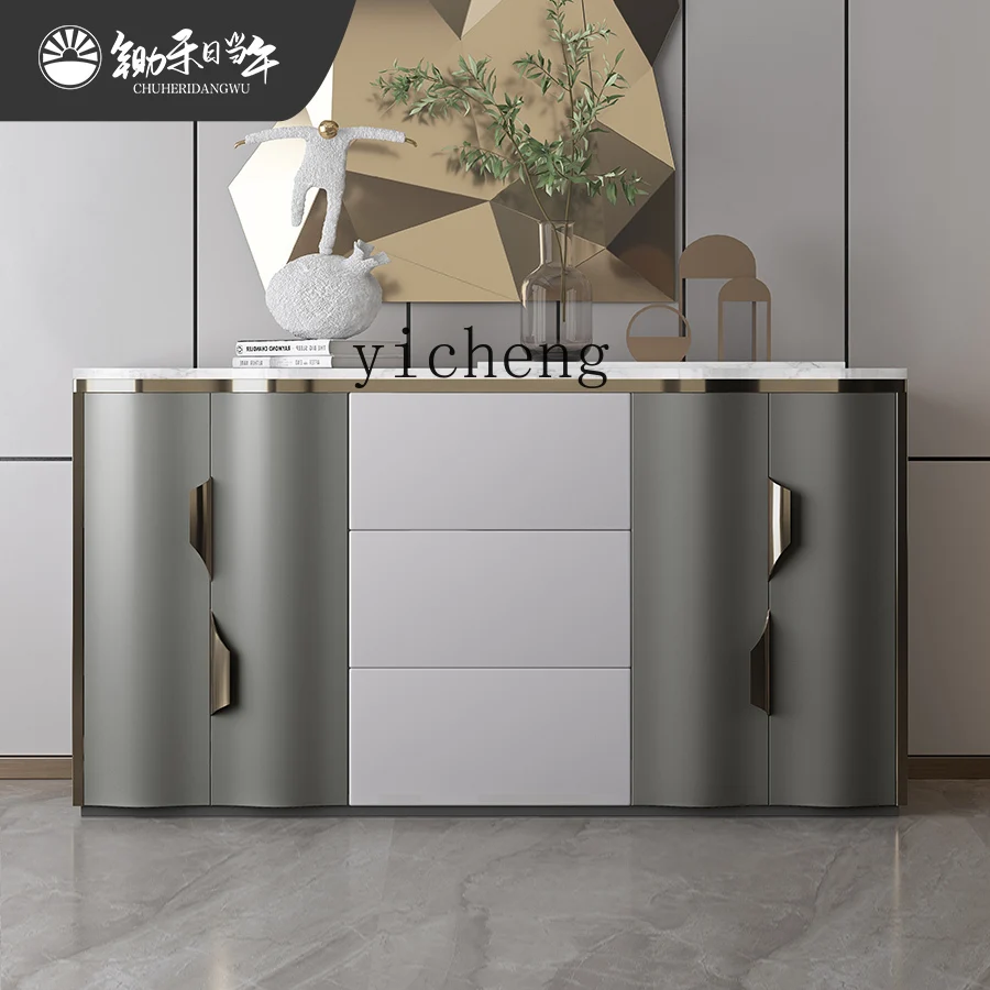 6.28 Home Light Luxury Slate Entrance Cabinet Minimalist Entrance Table Locker Restaurant Side Cabinet