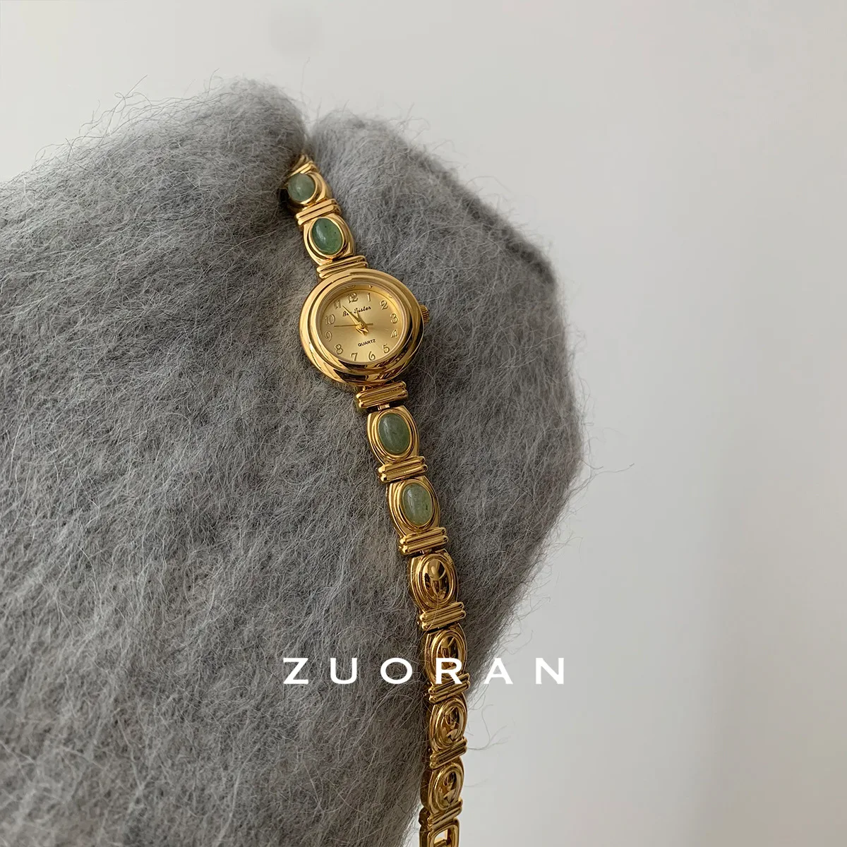 ساعة يد نسائية أنيقة مطلية بالذهب، ساعة كوارتز أنيقة مستوحاة من الطراز العتيق، اختيار عالي من الساعات والإكسسوارات #3