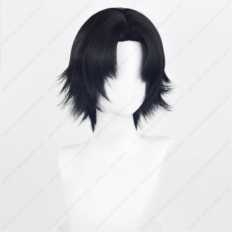 Anime Chrollo Lucilfer Cosplay Peruca 30cm Preto Perucas Curtas Resistente ao Calor Cabelo Sintético