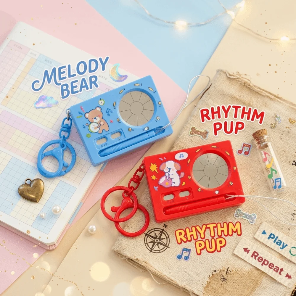 Compact Portable Size Music Instrument Keychain Smooth Sturdy Plastic Lightweight Sound Fidget Pendant Built-In Sound Structure