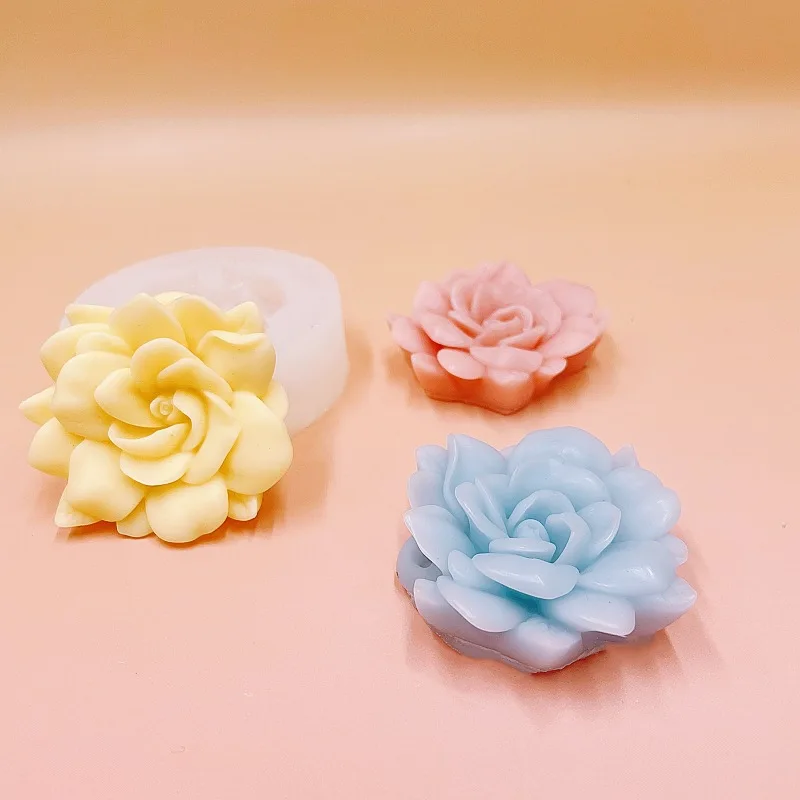 Gardenia silicone mold DIY car air outlet diffuse gypsum hanging decoration baking chocolate mold