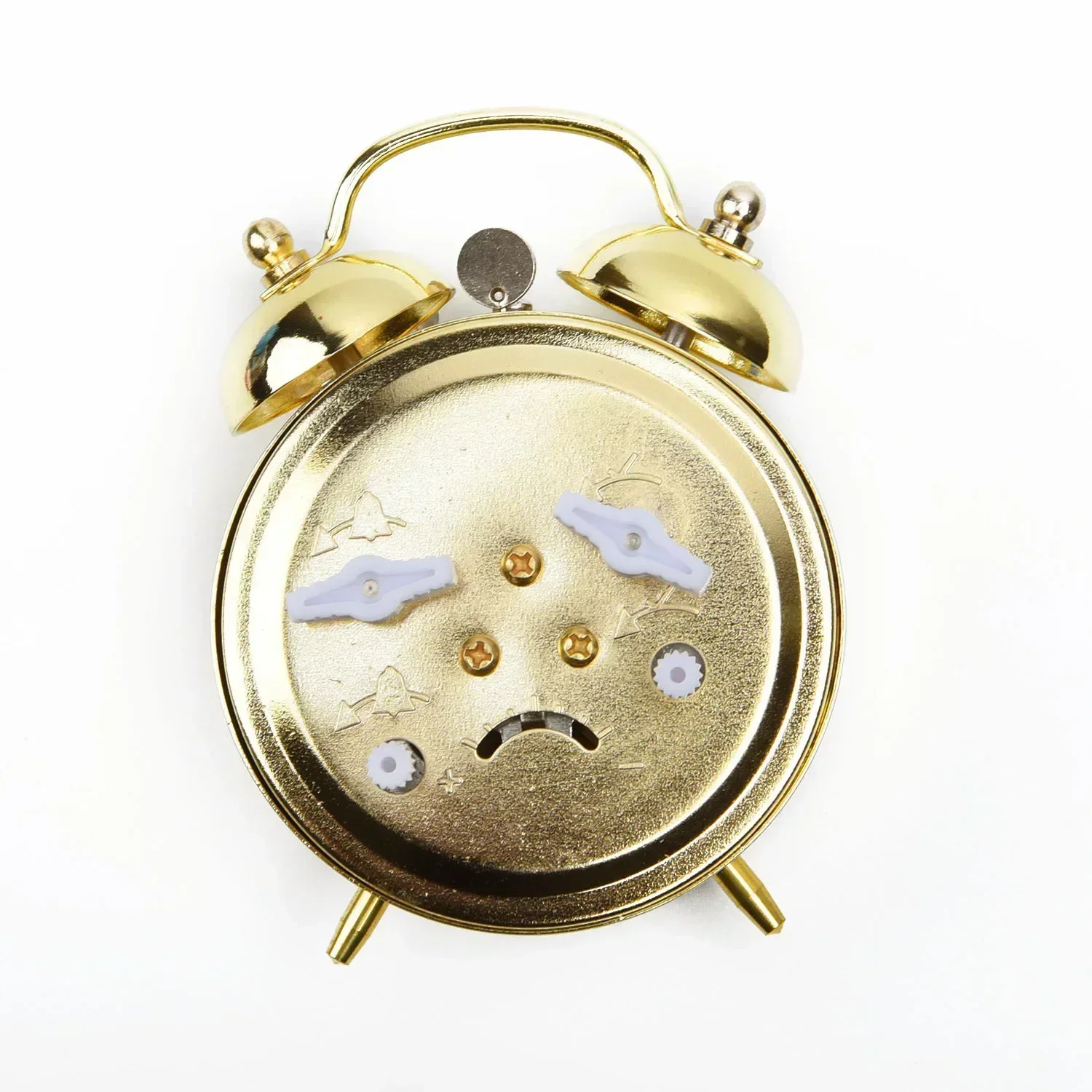 1Pc Gold Oversized Ringtone Alarm Clock Horseshoe Mechanical  Gold Alarm Clock Manual Wind Up Vintage Metal Clock