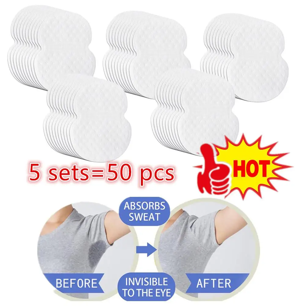 

50x Sweat Pads Unisex Underarm Pads Dress Clothing Perspiration Deodorant Pad Armpit Care Sweat Absorbent Pads Deodorant For Wom