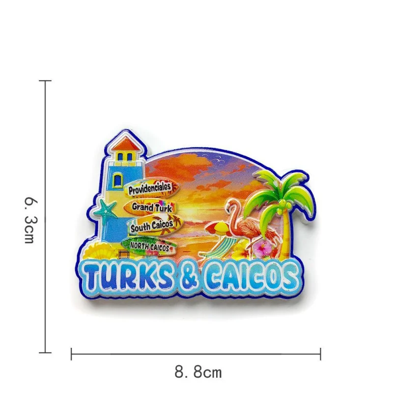 

Turks and Caicos Islands Souvenirs Flamingo Tourism Creative Personalized Magnet Gifts3dRefridgerator magnets