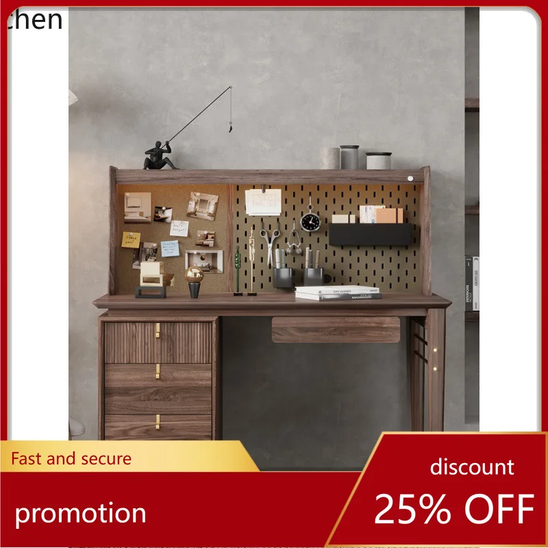 

LXC Solid Wood Desk with Desktop Bookshelf Student Writing Desk Creative Handcraft Workbench