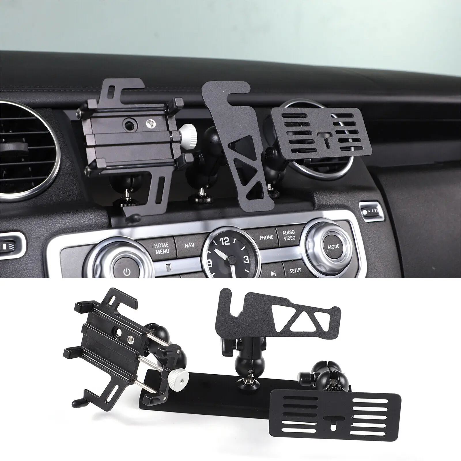 

1PCS Car Cell Phone Holder Aluminum Alloy Mount For Land Rover Discovery 4 LR4 2010-2016 Car Mobile Stand Bracket Accessories