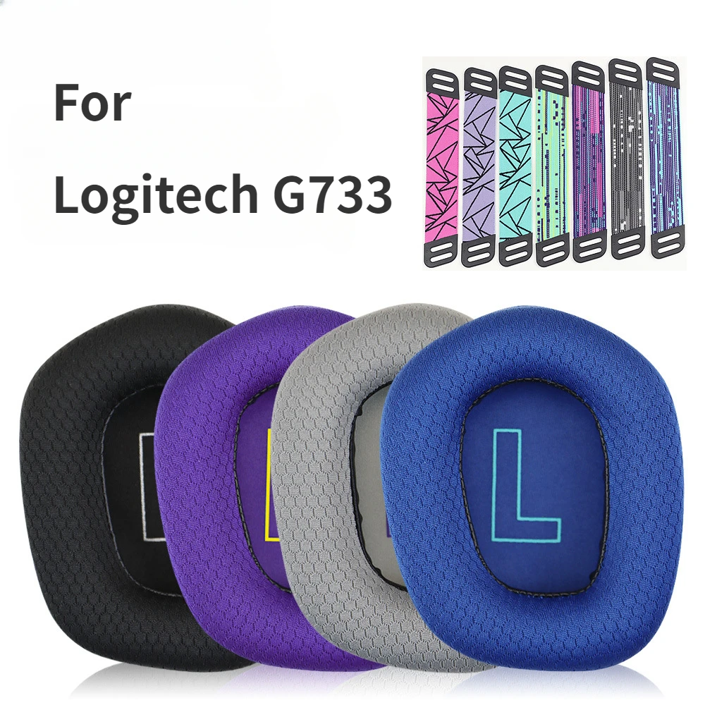 For Logitech G733 Headphone Sleeves, Mesh Headphone Covers, Sponge Sleeves, Ear Pads, G733 Headphone Accessories