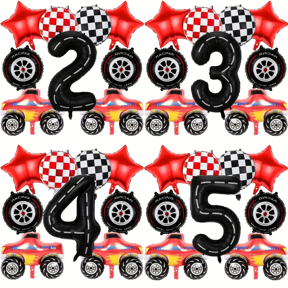 1 Set Monster Truck Luftballons 40 Zoll Zahlenballon Monster Truck Geburtstagsballon Babyparty Rennwagen Party Deko Zubehör Geschenke