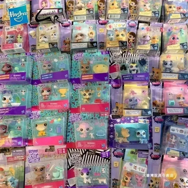 Hasbro Littlest Pet Shop CAT Seltene Spielzeugpuppen steht kurze Haare Figuren Sammlung Original Wackelkopf Spielzeug für Kinder Geschenke