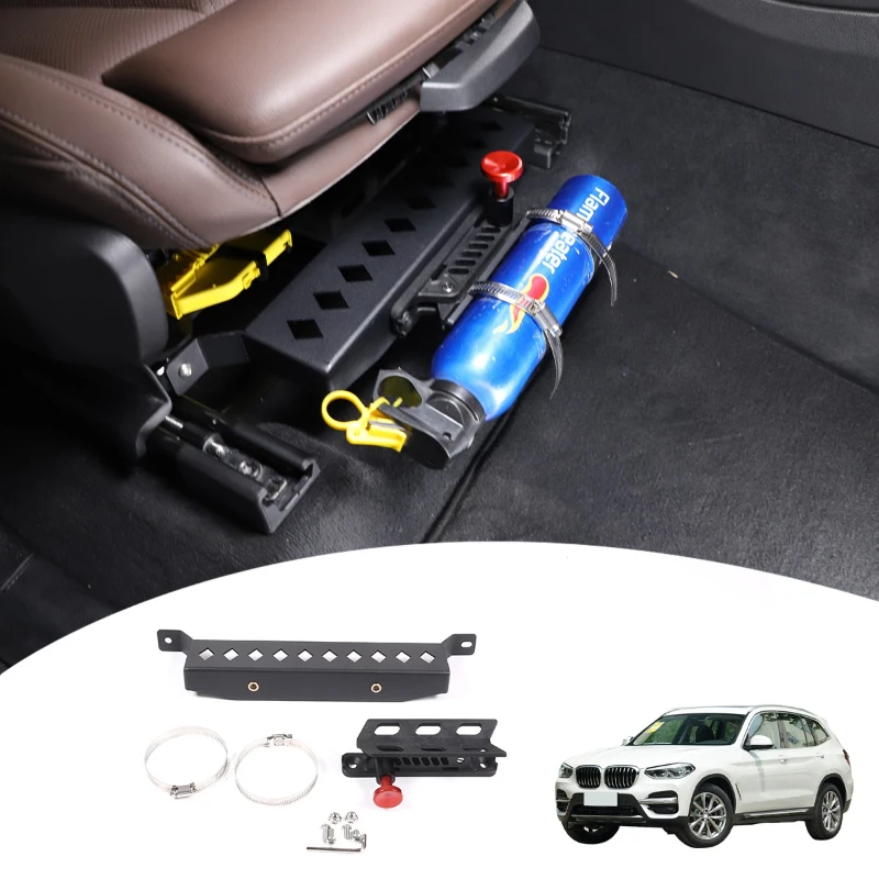 

Aluminum Alloy Black Car Co-Pilot Seat Under Adjustable Fire Extinguishing Bracket for BMW X3 G01 2018-2023 Car Accessories